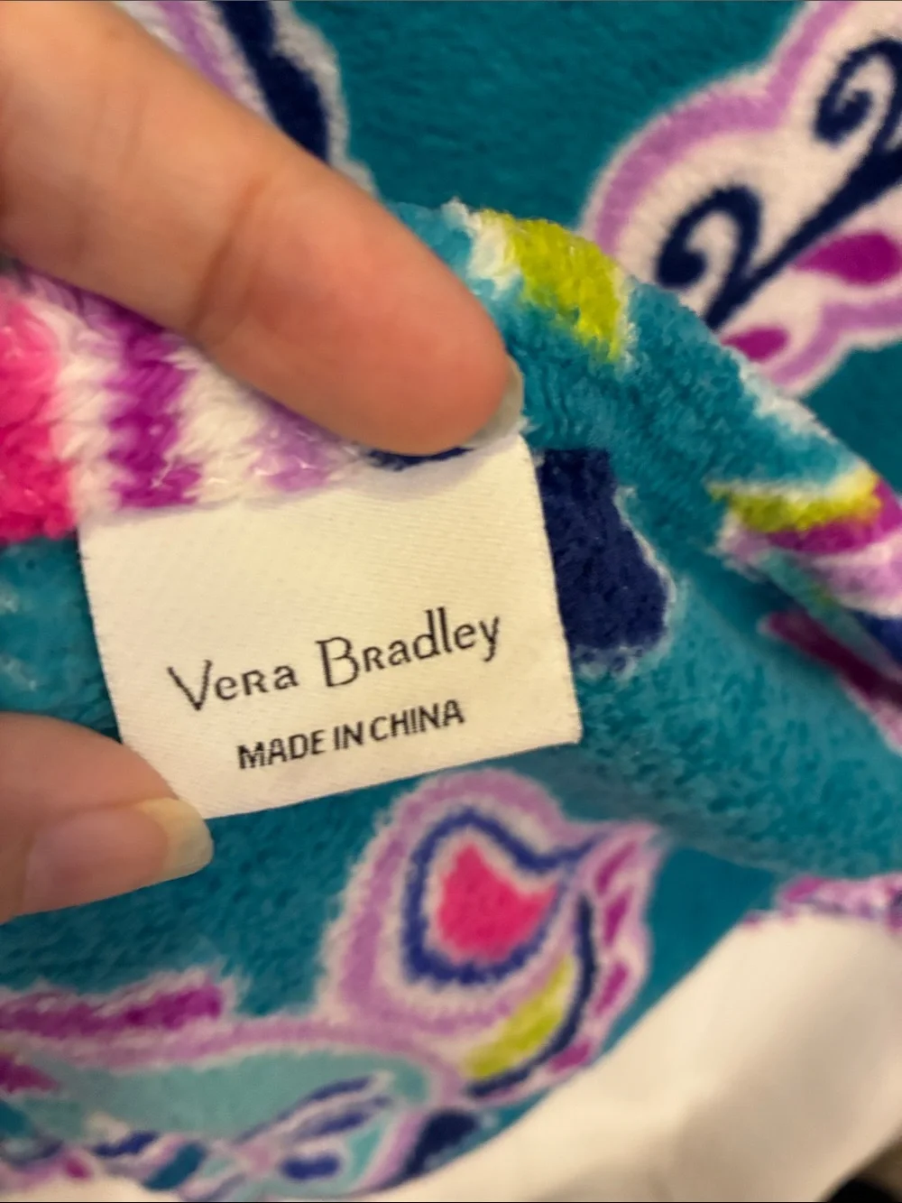 Vera Bradley Teal Waikiki Paisley Fleece Throw Pink Green Purple Accents